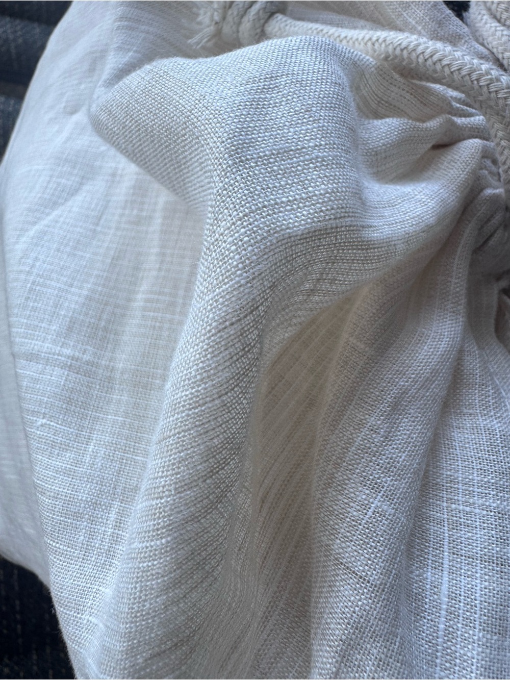 Quince European Linen Twin Duvet Cover Set w/ 1 Sham | Warm Neutral Linen Color - Picture 6 of 8